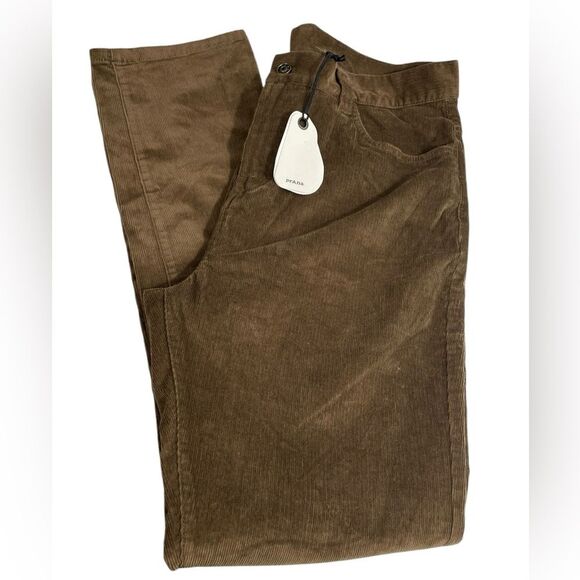 NWT Prana Campfire Cord Pants Men’s Size 35 x 32 Brown Corduroy Slim Fit Tapered - Picture 6 of 10